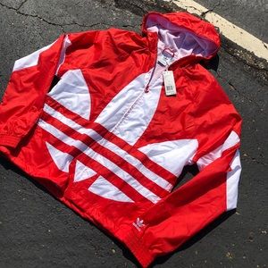 Adidas Windbreaker Jacket Coat Large Trefoil